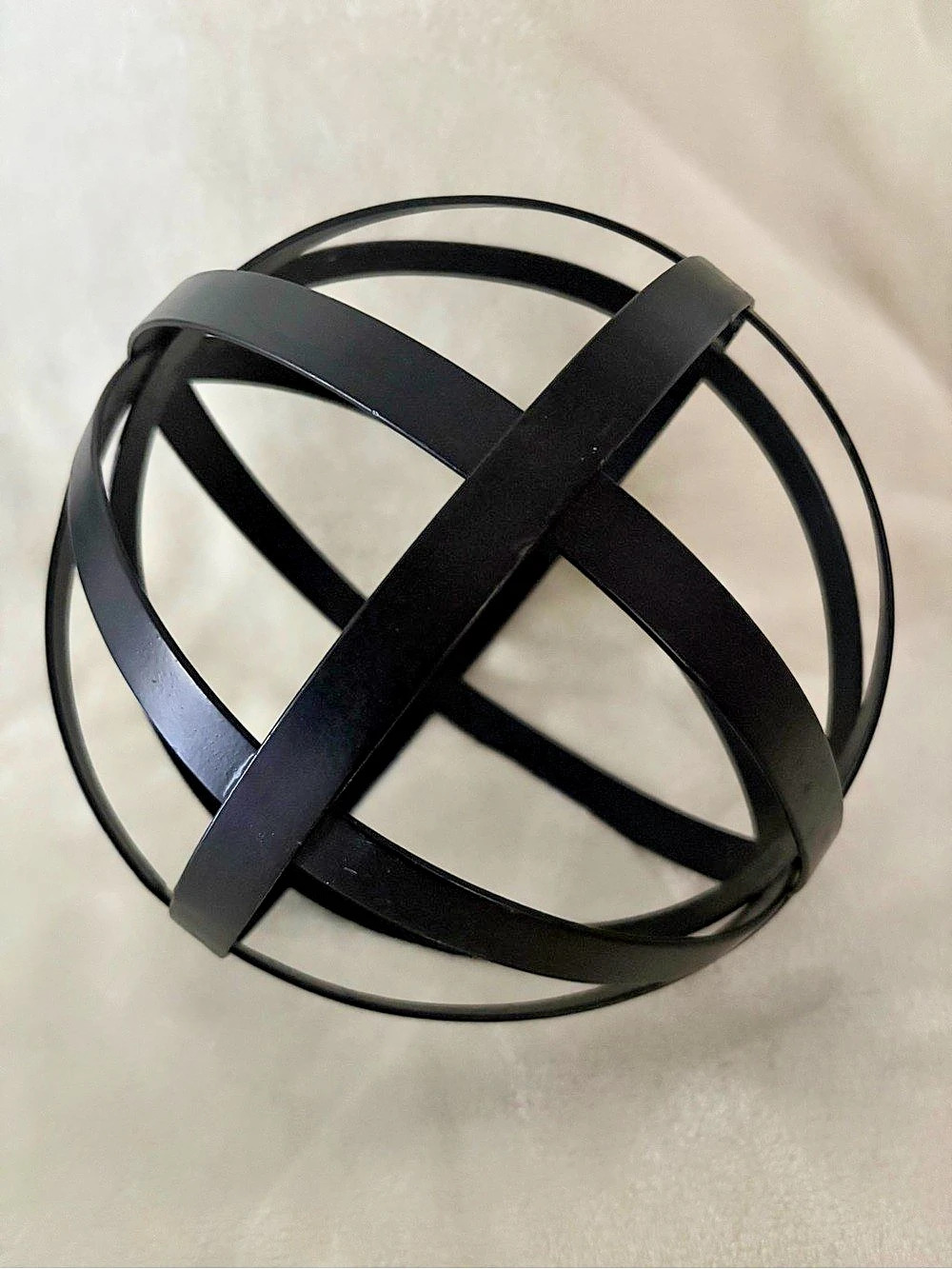 Large Black Metal Decorative Sphere Orb - Architectural Landscape Sculpture